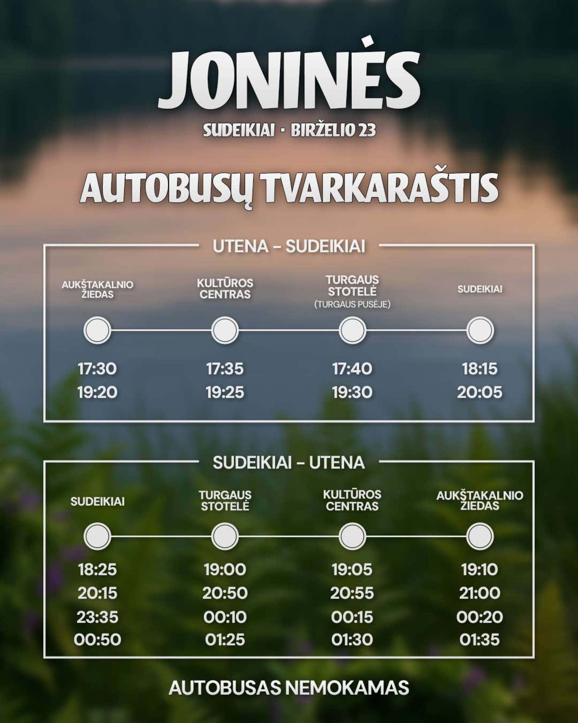 Birželio 23 d. visus veš nemokamas autobusas